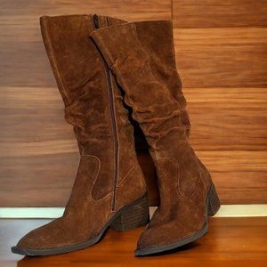 Women's Born Brown Suede Tall Boots, Size 7, Excellent Condition